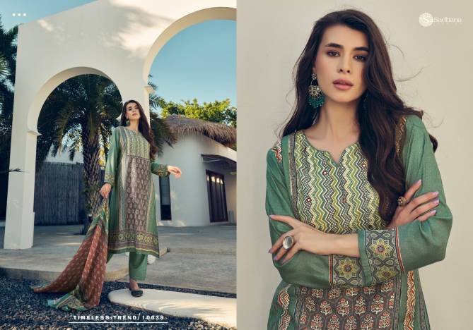Harleen By Sadhana Muslin Silk Printed Dress Material Wholesale Clothing Distributors In India